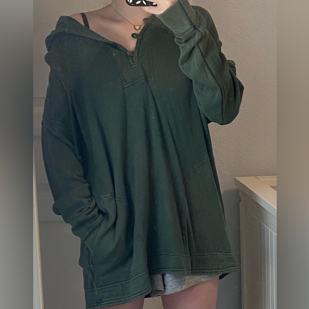 Aerie Oversized Green Pullover